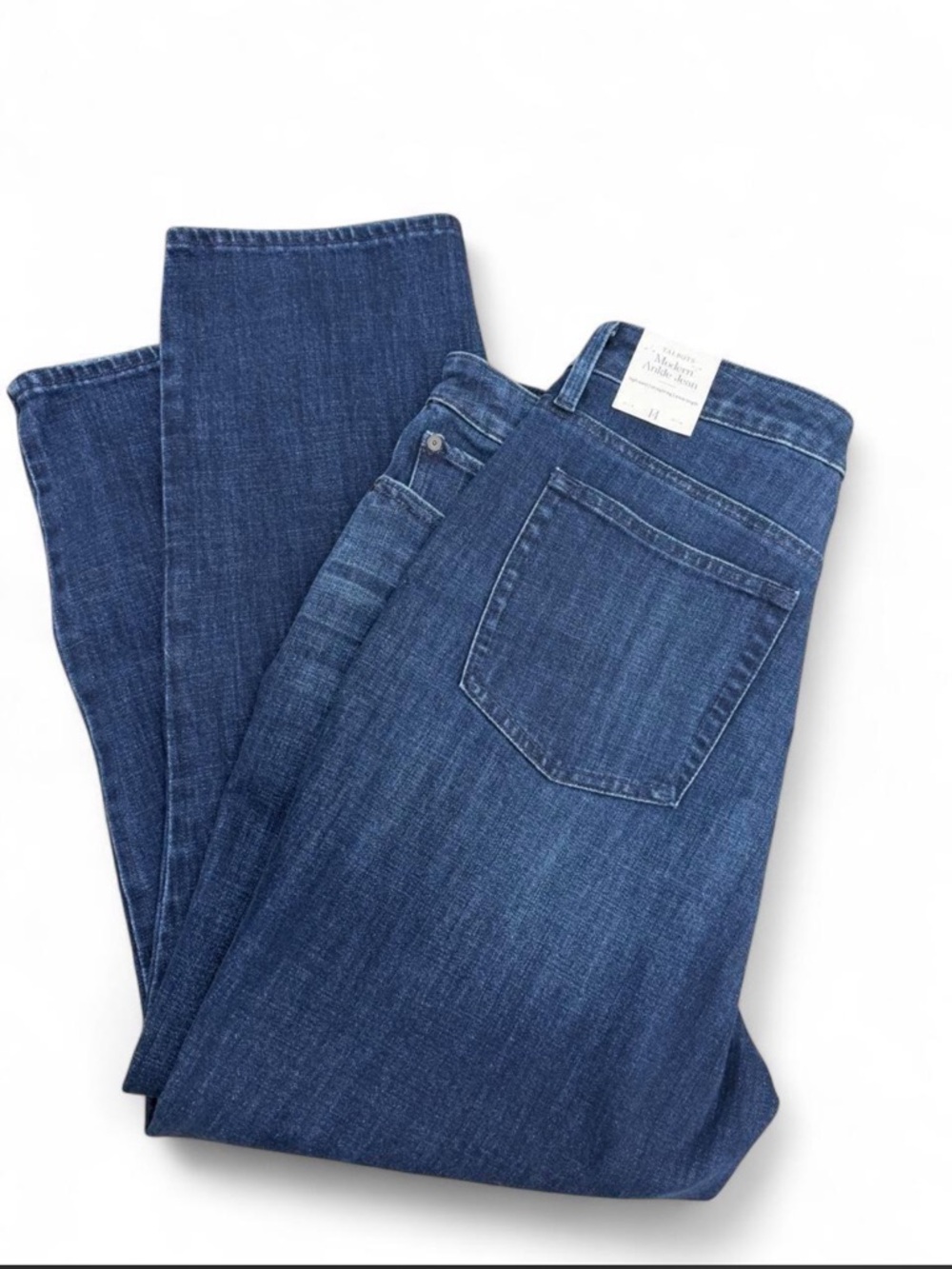 NWT Talbots Modern Ankle Jean High Waist Straight Leg Dark Wash size 14